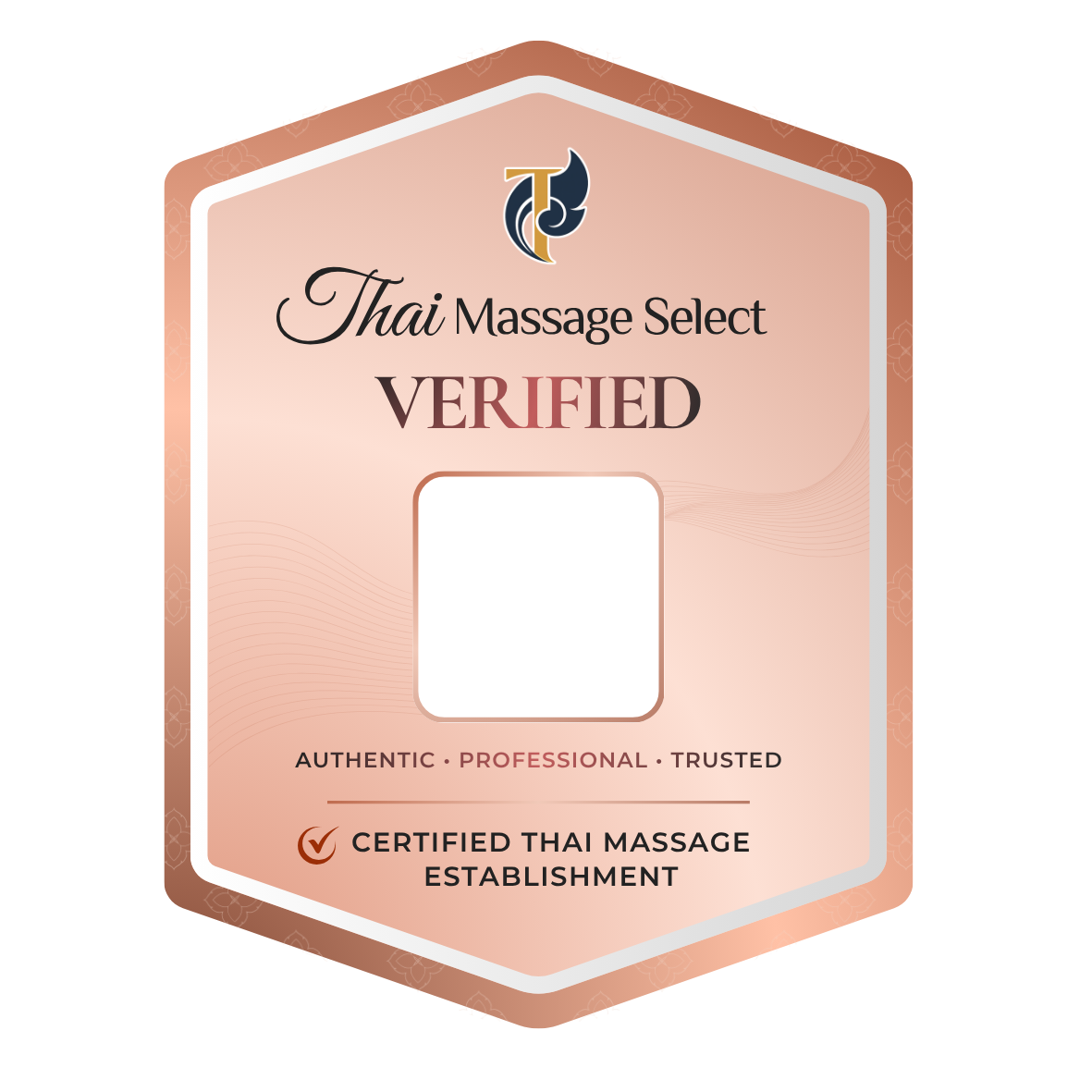 The QR sticker displayed by a verified establishment